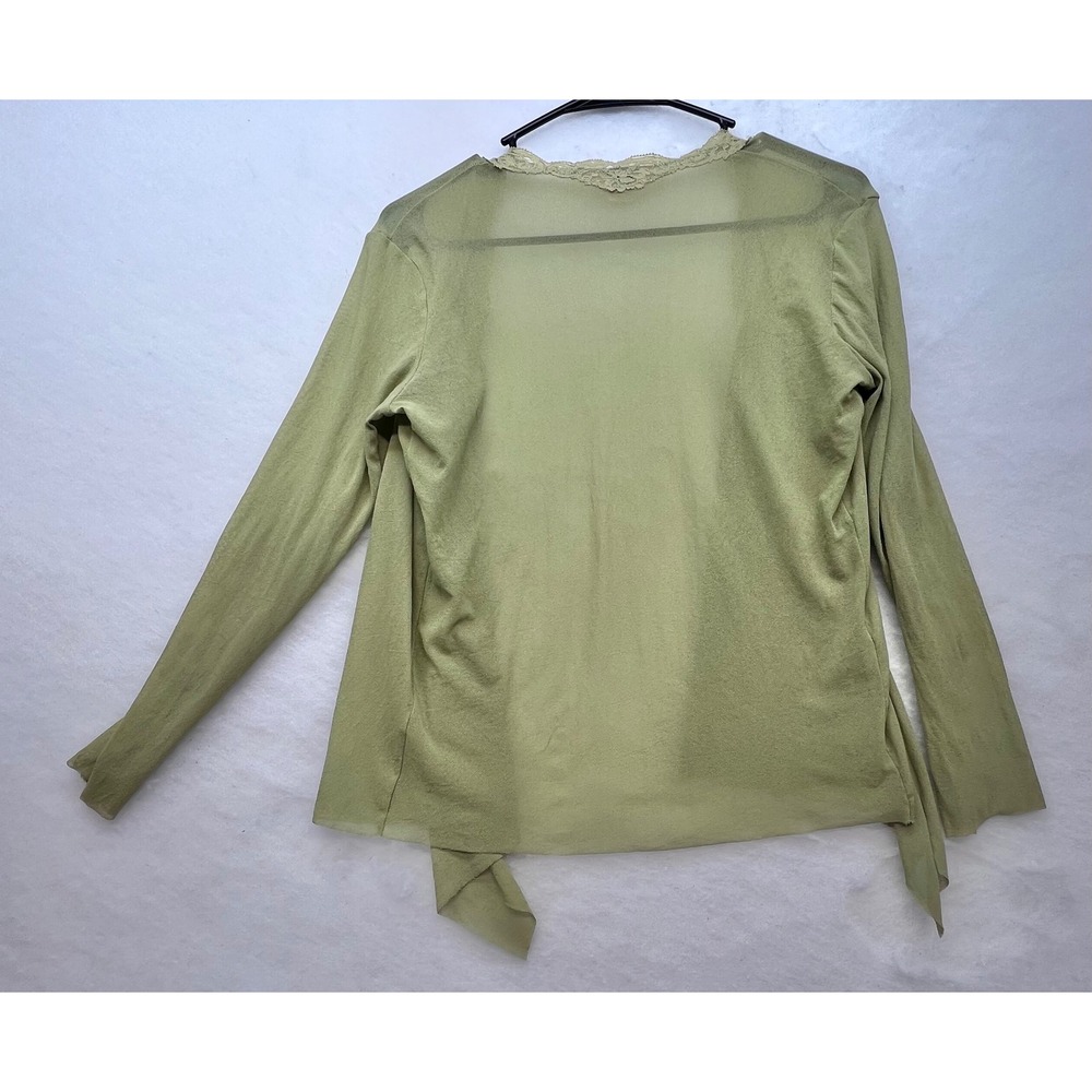 vintage-style Only Hearts Tulle with Lace Cardigan Wrap Top in soft sage, Sm/med - Picture 4 of 8